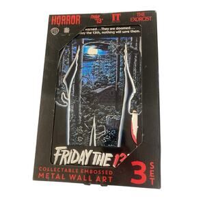 Friday The 13th IT The Exorcist Embossed Metal Wall Art 3pc Set Horror Movie